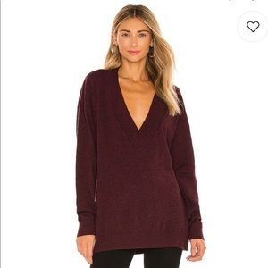 Lovers + Friends Yak Acrylic Blend Burgundy Red Mikael Sweater